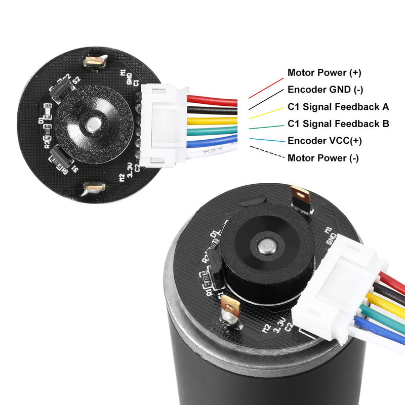 [Australia - AusPower] - uxcell DC 12V 55RPM 8.5Kg.cm Self-Locking Worm Gear Motor with Encoder and Cable, High Torque Speed Reduction Motor 