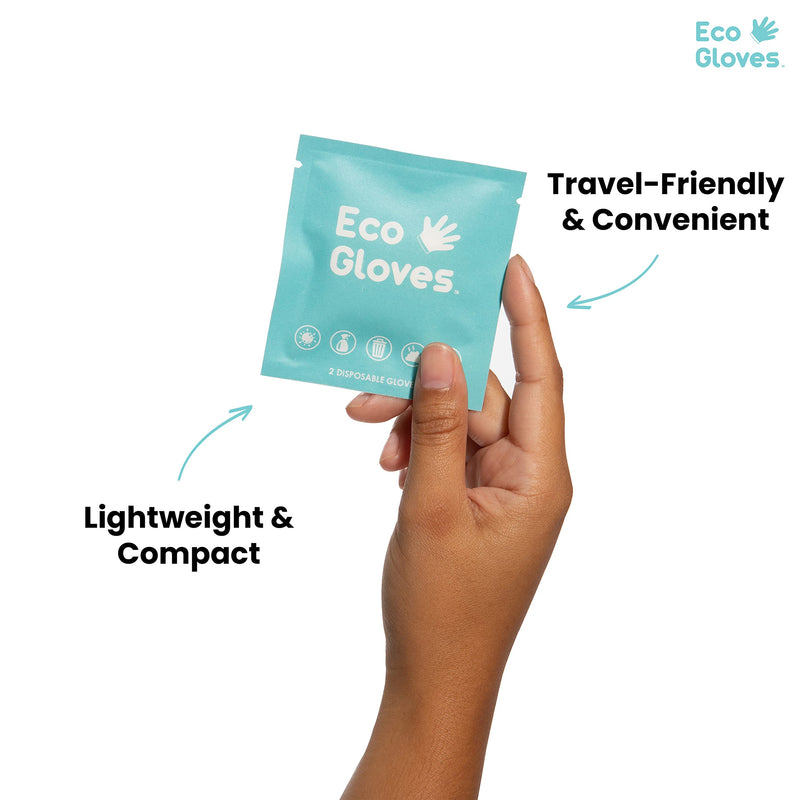 [Australia - AusPower] - Eco Gloves Individually Wrapped Compostable Gloves | Plant-Based & Eco-friendly | For On-the-Go Protection, Cleaning, Food Handling, Pet Care | One Size Fits Most | 24 Pairs/Bag 