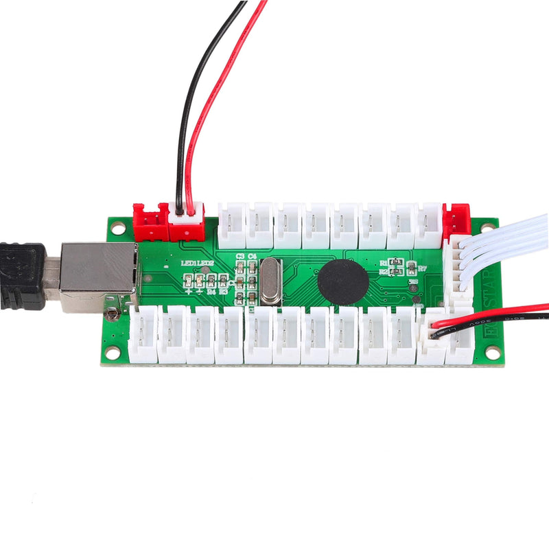 [Australia - AusPower] - EG STARTS Arcade 2 Player Zero Delay USB Encoder to PC Games Controller Arcade Joystick Buttons for PC, MAME, Raspberry Pi, Arcade1Up - 3X Red Power Outputs (5Pin + Sanwa Style) 5Pin + Sanwa Style 