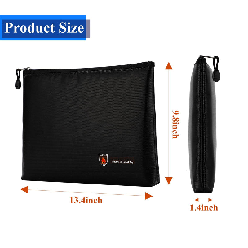 [Australia - AusPower] - Fireproof Document Bags, 13.4" x 9.8" Waterproof Money Bag with Zipper, Fireproof Safe Storage Organizer Pouch for A4 Documents, File, Cash, Passport, Tablet, Jewelry 