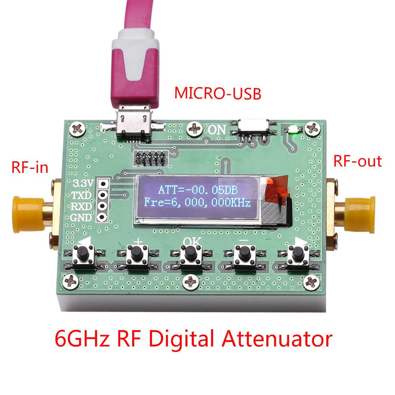 [Australia - AusPower] - Display 6G Digital Programmable Attenuator 30Db Step 0.25Db Rf Module 6G Digital Programmable Attenuator 30Db Step 0.25Db 