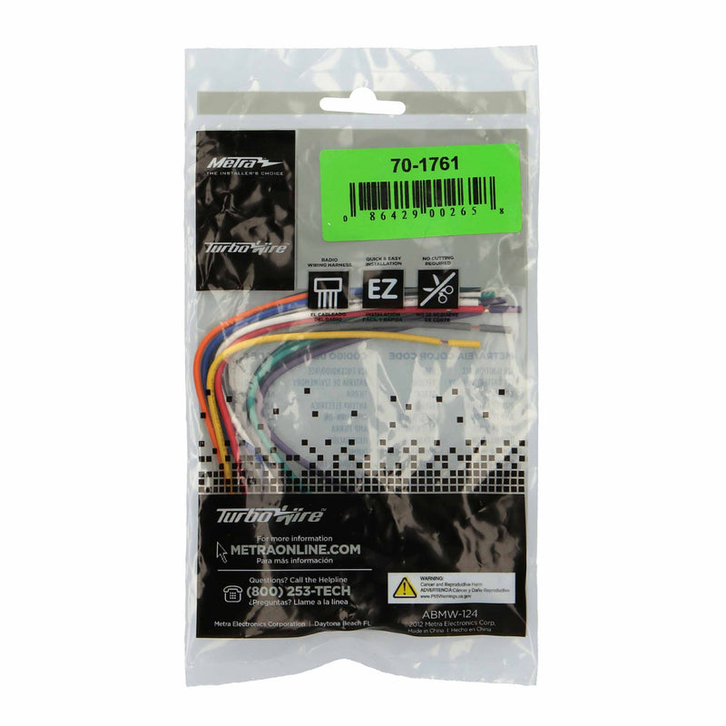 [Australia - AusPower] - Metra 70-1761 Radio Wiring Harness For Toyota 87-Up Power 4 Speaker Standard Packaging 