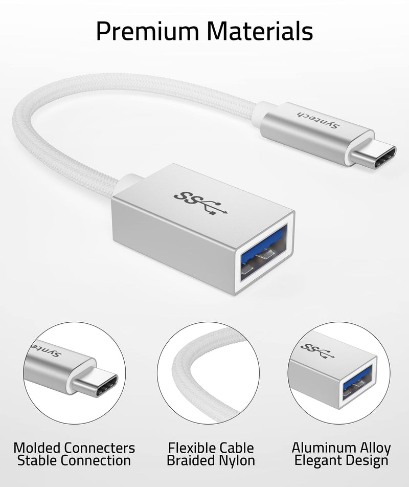 [Australia - AusPower] - Syntech USB C to USB Adapter, 2 Pack USB C to USB3 Adapter,USB Type C to USB,Thunderbolt 3 to USB Female Adapter OTG Cable Silver 