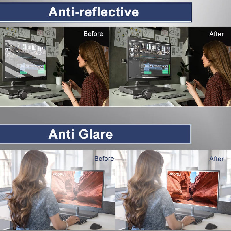 [Australia - AusPower] - MUBUY 24 Inch Anti Glare Screen Protector Fit Diagonal 24 Inch Desktop Monitor 16:9 Widescreen, Reduce Glare Reflection and Eyes Strain, Fingerprint-Resist (20.94 Inch W x 11.77 Inch H)-3Pcs 