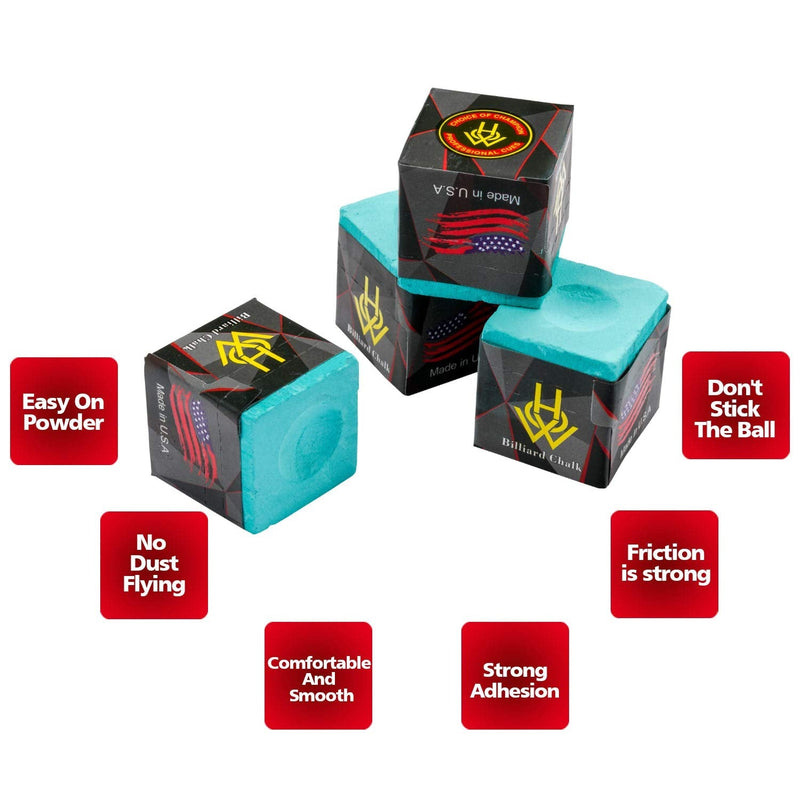 [Australia - AusPower] - KONLLEN How Pool Cue Chalk Cubes, 2-Pack - Table Billiards Stick Bulk Supplies, Equipment, Accessories - Games, Tournaments, Bars, Home, Sports & Hobbies Dry 