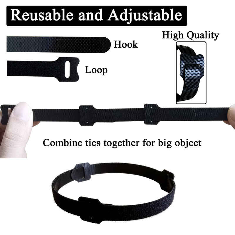 [Australia - AusPower] - 200pcs 4 Inch Cable Ties Reusable Cable Straps Multi-Purpose Tie Wraps Cord & Cable Organizer Used for Headphones, Phones, Home, Office and Data Centers Inch 200pcs 