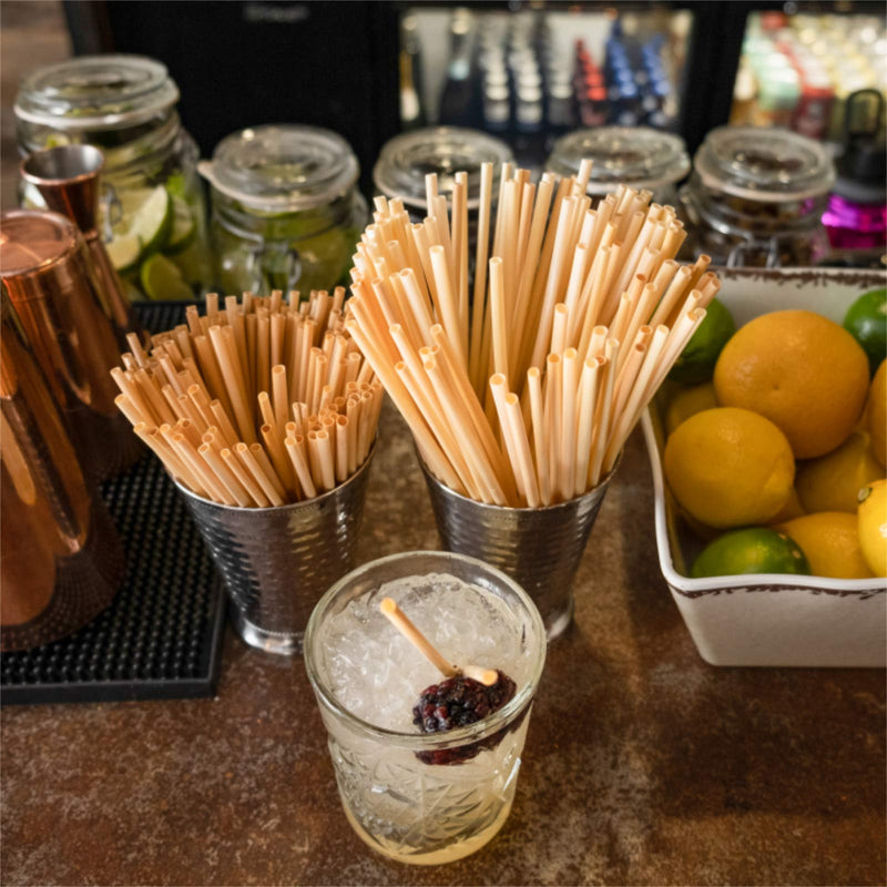 [Australia - AusPower] - Premium Cocktail Wheat Straws | Box of 100, 5.75 inch | 100% Biodegradable, 100% Bio-Based, Plastic Free, Never Soggy, Zero Manufacturing | More Eco-Friendly than Paper, Plastic & Bioplastic Straws 5.75 inch length, 4.5-6mm diameter 