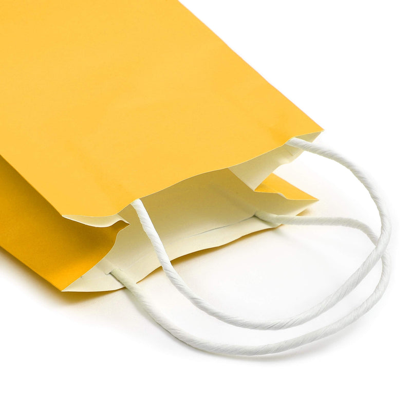 [Australia - AusPower] - 25 Pack Yellow Paper Gift Bags with Handles for Birthday Party Favors (5x3x9 Inches) 