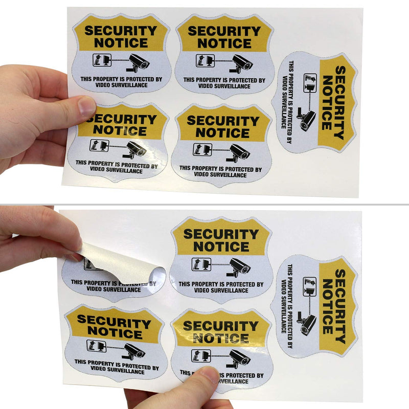 [Australia - AusPower] - SmartSign Protected by Video Surveillance Security Notice Decal Set | Five Pack of 2.75"x3.25" EG Reflective Adhesive Labels Reflective Adhesive Decal Set 