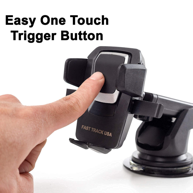 [Australia - AusPower] - 360 Car Phone Mount Holder Adjustable Long Neck One Touch Car Cell Phone Mount Holder for Windshield Dashboard and Office Desk. Compatible with Any Smartphone 