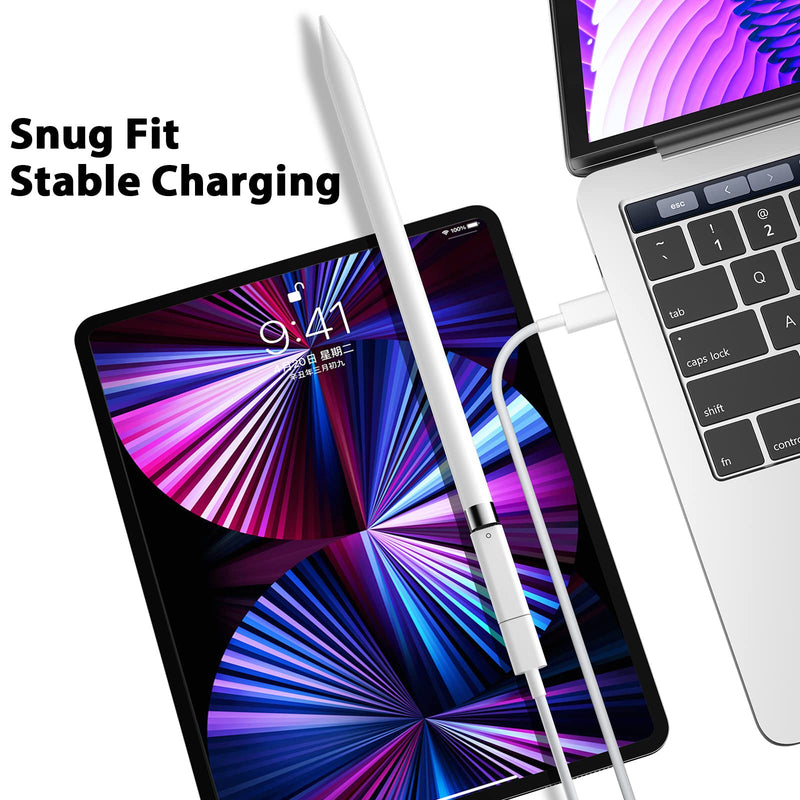 [Australia - AusPower] - COOYA USB C to Pencil 1st Gen Adapter, USB Type-C to Lightning Female Adapter for iPad 10th Generation Bluetooth Pairing/Charging, USB-C to iPencil Charger Connector for Apple Pencil 1st Gen, 2-Pack 