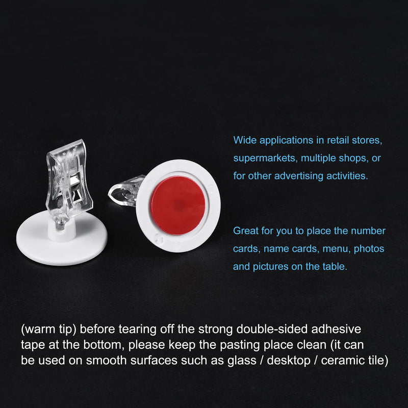 [Australia - AusPower] - MECCANIXITY Plastic Merchandise Sign Clip, Rotatable Clip-on Holder Stand, Price Display Tags 4x4.5cm (WxH) Pack of 16pcs 16 