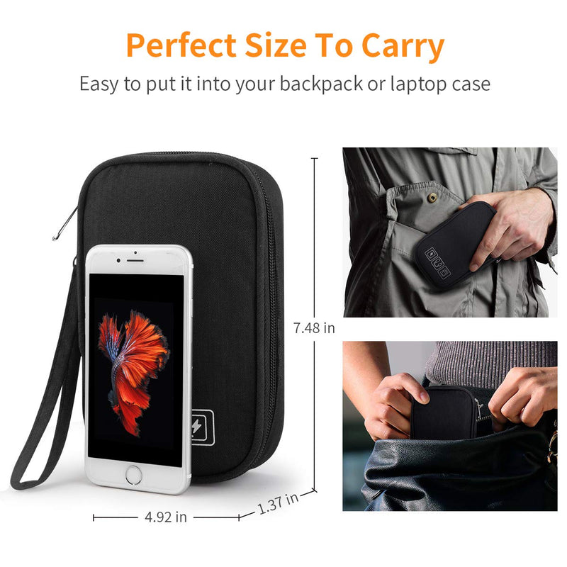 [Australia - AusPower] - Electronic Organizer, Small Travel Cable Organizer Bag Pouch Portable Electronic Accessories All-in-One Storage Multifunction Case for Cable, Cord, Charger, Hard Drive, Earphone, USB, SD Card (Black) 1. Black 