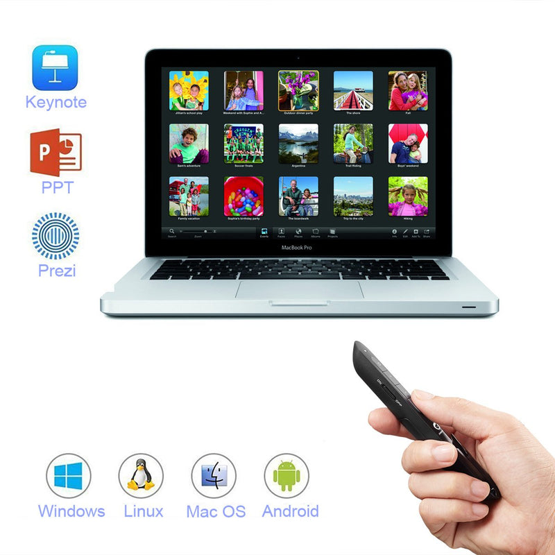 [Australia - AusPower] - AMERTEER Wireless Presenter,Support Hyperlink RF 2.4GHz Powerpoint PPT Clicker Presentation Remote Control Laser Pointer Flip Pen Red Laser 