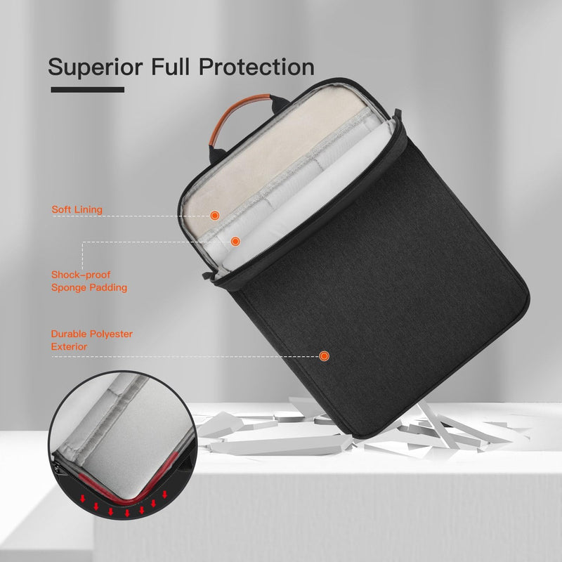[Australia - AusPower] - 12.3-13.3 Inch Tablet Sleeve Shoulder Bag for 12.4" Samsung Galaxy Tab S8+/S7 FE/S7+, iPad Pro 12.9 M2 M1, 12.3" Surface Pro X/9/8/7, 13.3" MacBook Air/Pro, Protective Tablet Pouch Case,Space Grey 12.3-13 Inch Space Grey 