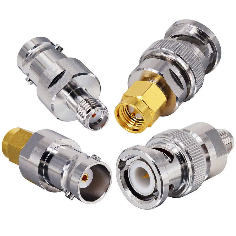 [Australia - AusPower] - onelinkmore SDR Adapter Optimized VSWR BNC to SMA Coax Adapter SMA to BNC Male Female Antenna Adapter Kits 4 Type for Baofeng UV-5R Ham Radio, HT Antenna, Scanner, SDR Dongle,Base Stations Aerial… Upgraded 4 PCS 