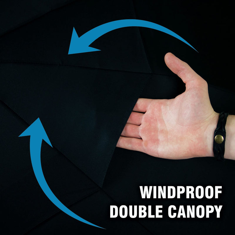 [Australia - AusPower] - NEW Premium Large Windproof Double Canopy Umbrella for Rain - Travel Umbrella - Compact Automatic Umbrella - Folding Umbrella for Backpack - Portable Umbrella Auto - Oversized Umbrella Black Umbrella for Men and Women - Mens Umbrella Compact 
