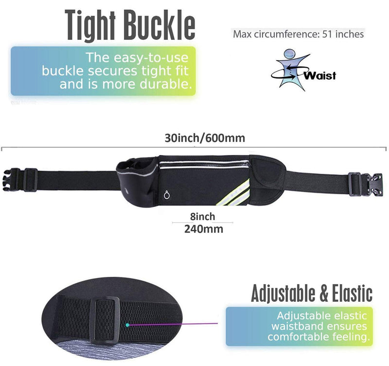 [Australia - AusPower] - Waterproof Running Belt Water Bottle Waist Pack,Sport Fanny Pack Running Pouch for Men Women Runners Mens Waist Bag,Phone Holder for iPhone 11 Pro Max Xs Xr X 8 7 6 Plus in Hybration,Workout,Jogging 