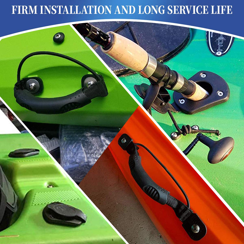 [Australia - AusPower] - Anndason 2 Pcs Black Kayak Canoe Boat Side Mount Carry Handles/Paddle Park Kayak Handles and Hardwares 