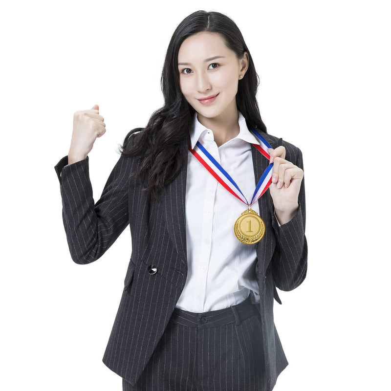 [Australia - AusPower] - 12 Pieces Gold Award Medals - Winner Medals Gold Prizes for Sports, Competitions, Party, Spelling Bees, Olympic Style, 2 Inches 