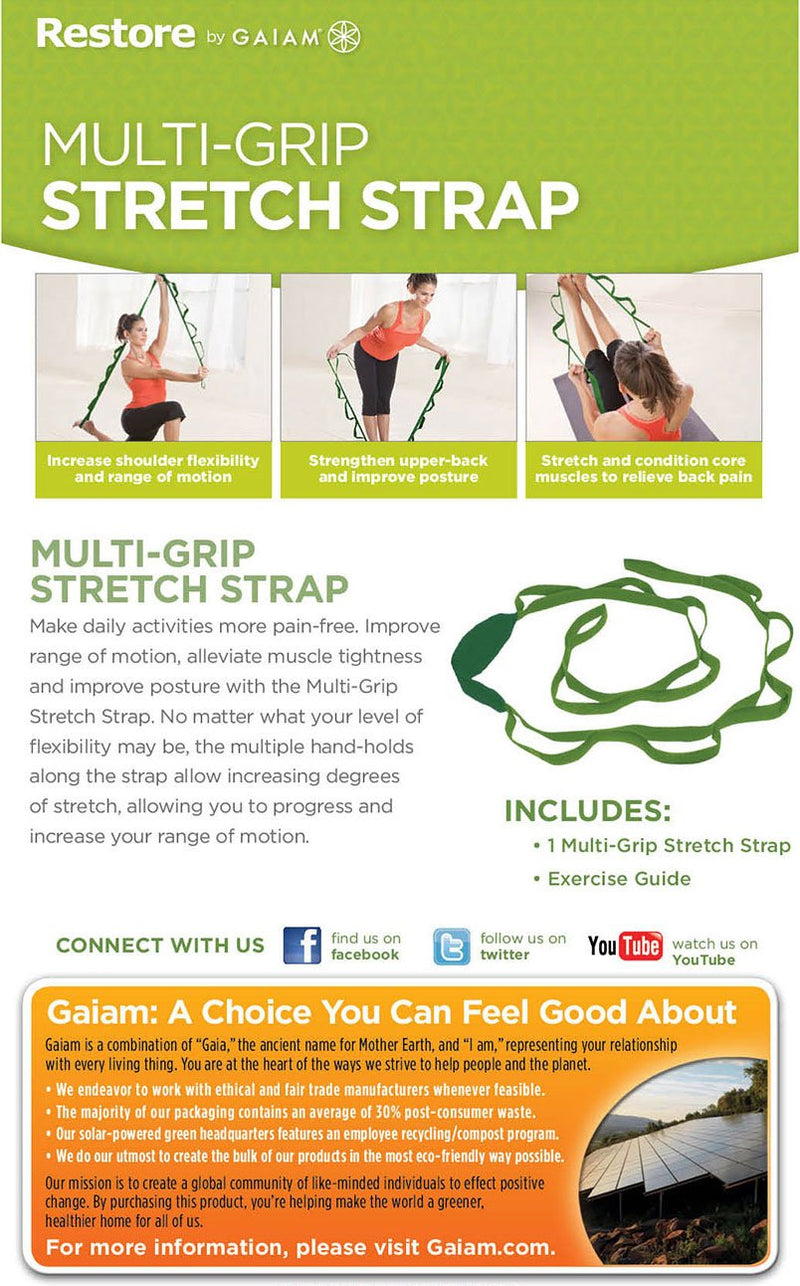 [Australia - AusPower] - Gaiam Restore Multi-Grip Stretch Strap 