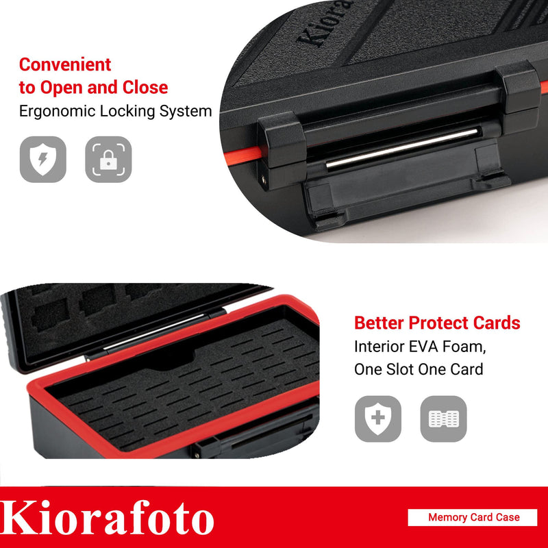 [Australia - AusPower] - Kiorafoto 58 Slots TF Micro SD Memory Card Case Holder Water-Resistant Anti-Shock Storage Organizer with Labels & Notepaper for 58 TF MSD Microsd Microsdhc Microsdxc Memory Cards *2022 Vertical Style for 58 Micro SD 