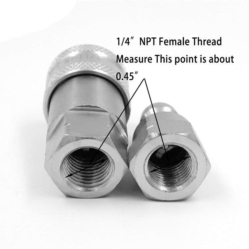 [Australia - AusPower] - 1/4" NPT Thread ISO A Hydraulic Quick Connect Coupling Coupler with Dust Caps 