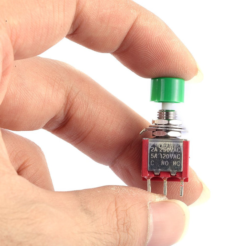 [Australia - AusPower] - Cylewet 6Pcs AC 2A 250V/5A 120V 6mm 6 Pins Momentary Push Button Switch DPDT NO NC (Pack of 6) CYT1105 