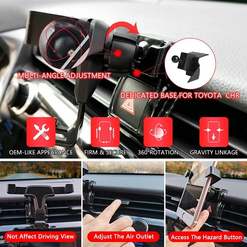 [Australia - AusPower] - 1797 for Toyota Camry Accessories 2021 Phone Mount Car Cellphone Holder Auto Vent Cradle Navigation Dashboard Screen Gravity Upgraded Black for Camry 2021 