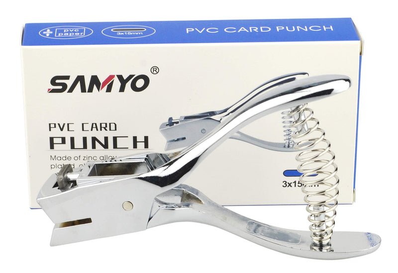 [Australia - AusPower] - Samyo Hand Held ID Card Slot Hole Punch Metal Puncher Plier Punching Tool for ID Card Badge PVC Photo Tag Classic 