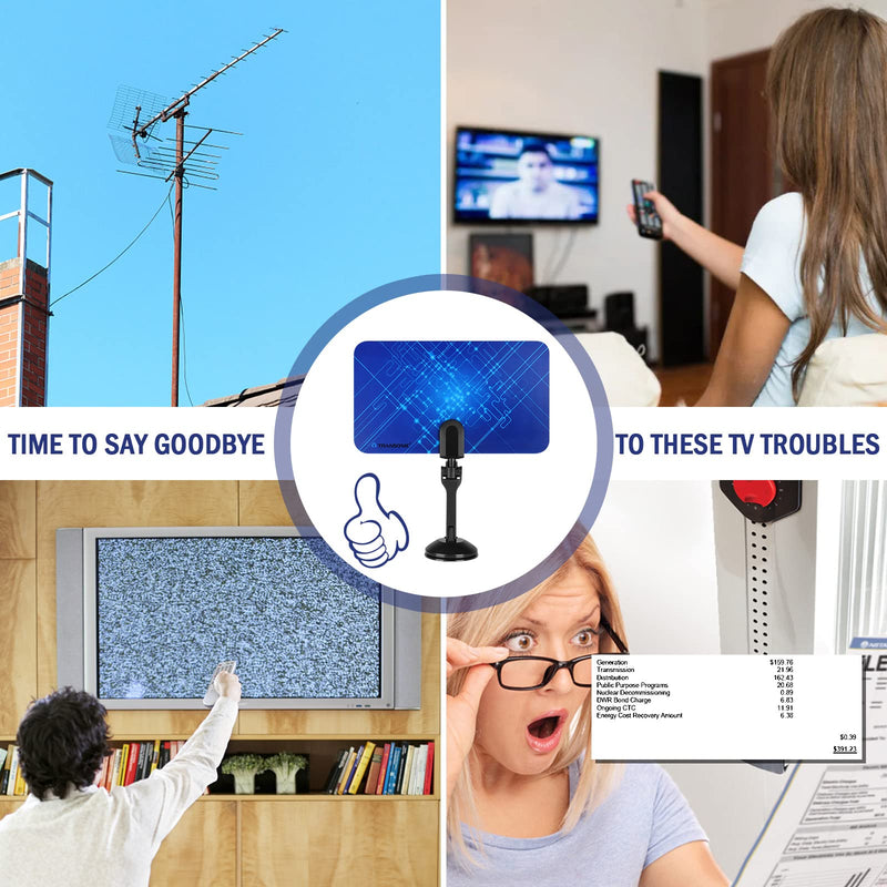 [Australia - AusPower] - Transonic B100 Indoor Digital Flat TV Antenna, 360º Reception, Support HD Channels for All Type of Digital TV 