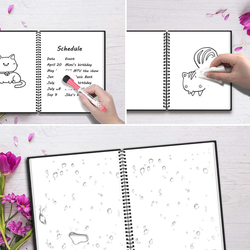 [Australia - AusPower] - NEWYES Dry Erase Notebook Whiteboard Notebook Everlasting Dry Erase Board Memo Size A6 