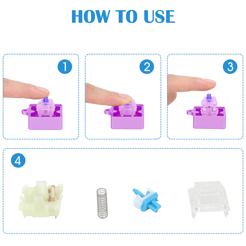 [Australia - AusPower] - HONKID Switch Opener Aluminum Keyboard Switch Opener for Cherry MX Gateron Kailh Outemu and Panda Mechanical Switches with Metal Magnet (Purple) purple 