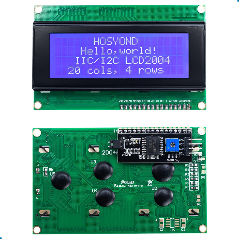 [Australia - AusPower] - Hosyond 3pcs IIC I2C 2004 LCD Module 20x04 LCD Screen Module Display for Arduino Raspberry Pi I2C LCD 2004 