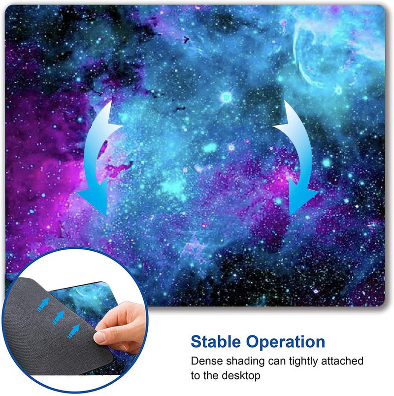 [Australia - AusPower] - Gaming Mouse Pad,Blue Purple Galaxy Nebula Universe Space Mouse Pad Non-Slip Rubber Base Mouse Pads for Computers Laptop Office, 9.5"x7.9"x0.12" Inch(240mm x 200mm x 3mm) 