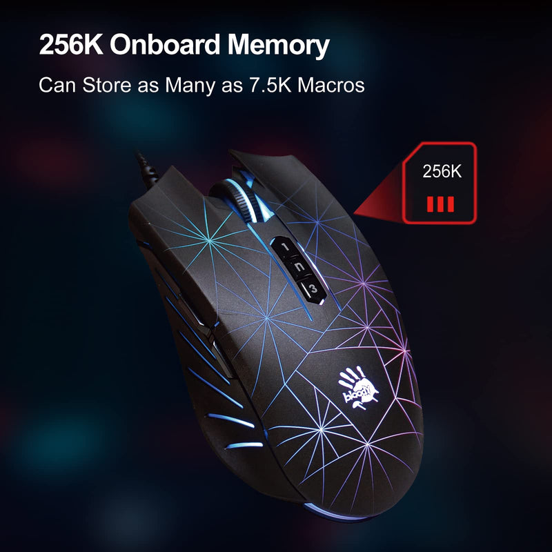 [Australia - AusPower] - Bloody P81s Optical Gaming Mouse with Light Strike (LK) Switch & Scroll, Max 8000 CPI, 2000Hz Report Rate, 256K Onboard Memory, Fully Programmable with Advanced Preset Macros (Starlight) starlight 