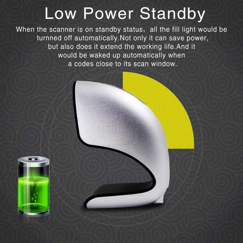 [Australia - AusPower] - Handsfree 2D 1D Barcode Scanner, Alacrity Omnidirectional Desktop Bar Code Reader with USB Cable, Capture Barcodes from Mobile Phone Screen 