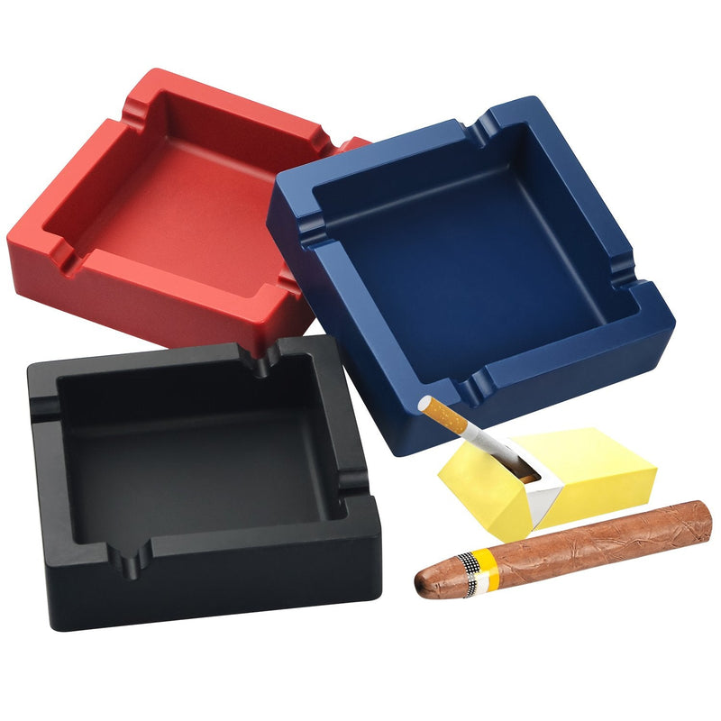 [Australia - AusPower] - OILP Cigar Ashtray Big Ashtrays for Cigarettes Outdoors Large Black 4 Dual-use Rest Unbreakable Silicone Cigar Ashtray for Patio/Outside/Indoor/Home Decor 