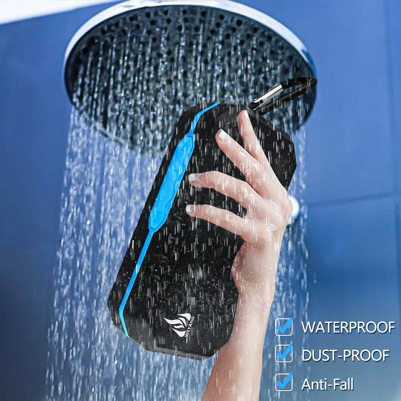 [Australia - AusPower] - Bluetooth Wireless Speakers Waterproof IPX5 with HD Enhanced Bass Outdoor Wireless Portable Phone Speakers Built-in Mic Support FM AUX TF Card USB for iPhone iPad Android Phones Computer Etc. (Blue) Blue/Black 