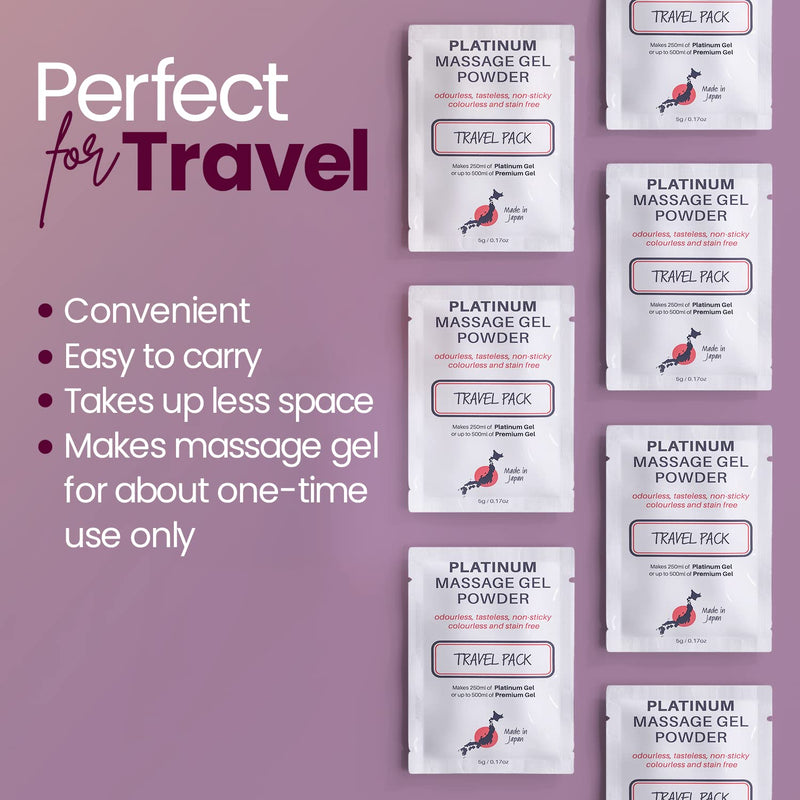 [Australia - AusPower] - 10 x Premium Nuru Massage Gel Powder | 5g Travel Sachet Makes 500ml/ 16.9 fl oz | Made in Japan Paraben & Glycerine Free 