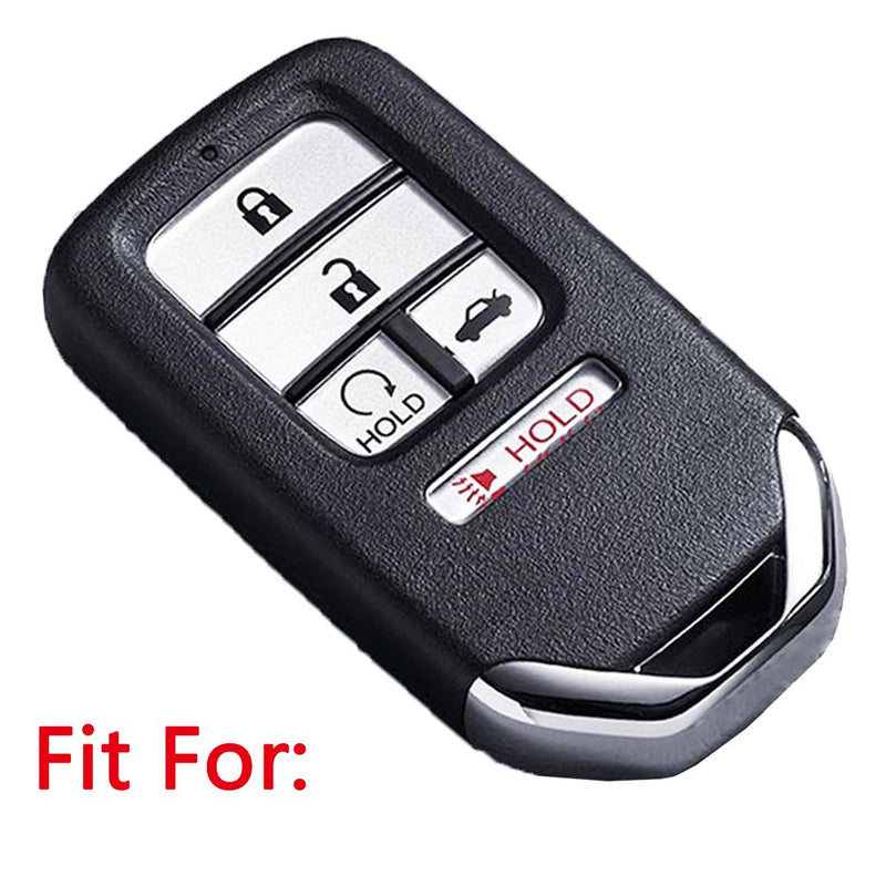 [Australia - AusPower] - Keyless4U 2Pcs Silicone Key Fob Full Case Cover Protector Remote Skin for A2C81642600 2015 2016 2017 2018 2019 Honda Accord Civic CR-V CRV Pilot EX-L Touring Premium 5 Buttons smart key black body red icon 