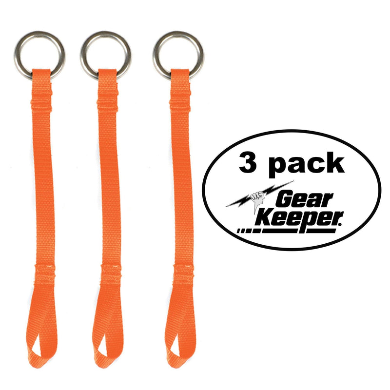 [Australia - AusPower] - Gear Keeper Load Ring Strap TA1-2001-3PK - 10 lb Tool Weight Limit - Reinforced 8" Nylon Webbing - Stainless Steel Ring - Tethered Tool Attachment - ANSI/ISEA 121-2018 Compliant - USA Made (3-Pack) 