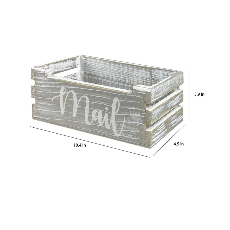 [Australia - AusPower] - Rustic Wood Tabletop Mail Holder Box, Desktop Mail Organizer, Farmhouse Mail Organizer Countertop, Mail Holder,Letter Holder, Mail Storage Box, Bill Coupon Organizer, Letter Sorter Tray, Grey 