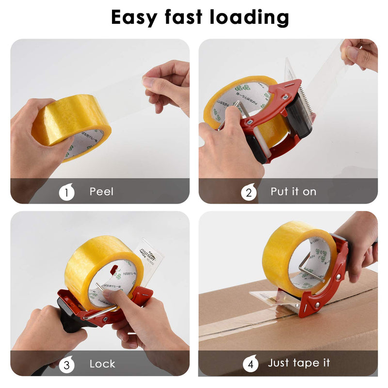 [Australia - AusPower] - PROSUN Fast Reload 2 Inch Tape Gun Dispenser Packing Packaging Sealing Cutter TG01 (Red) 