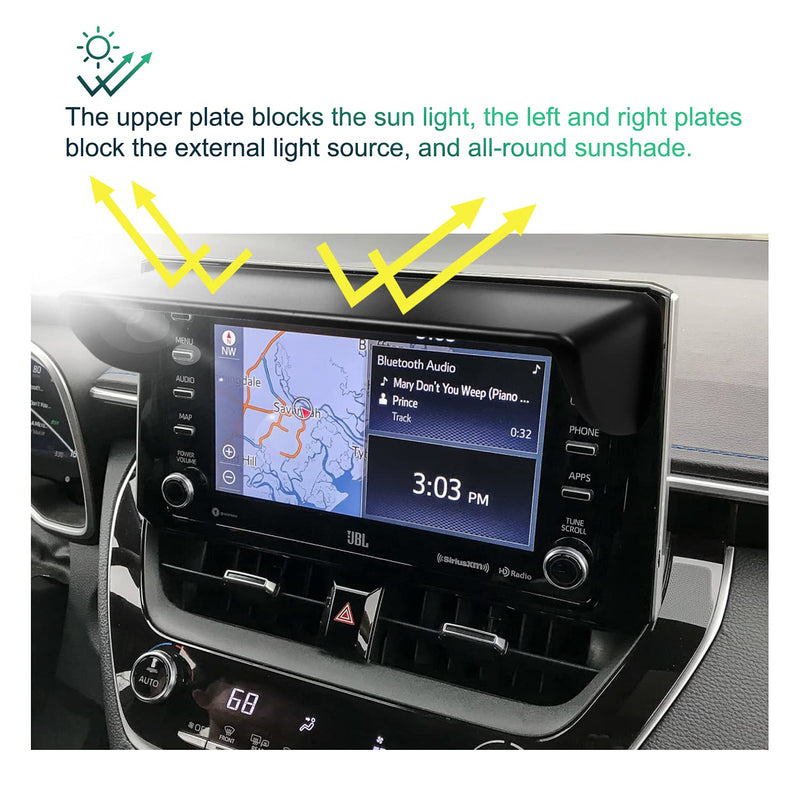 [Australia - AusPower] - C-HR-RAV-4-Navigation-Sun-Shade-Visor Compatible for RAV-4 2019-2020 2021 GPS Sun-Shade Cover Compatible with C-hr 2016-2020 2021 NO Glare and Reflection from Navigator Screen(ONLY FIT 8-Inch Screen) 