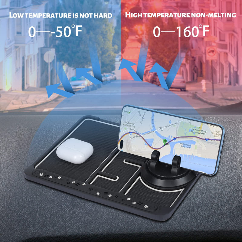 [Australia - AusPower] - Non-Slip Phone Pad for 4-in-1 Car, Universal 360 Degrees Rotating Car Phone Holder，Mobile Phone Holder， Aromatherapy ， Anti-Slip Mat，Glow Phone Pad (White,Lighting) white,lighting 