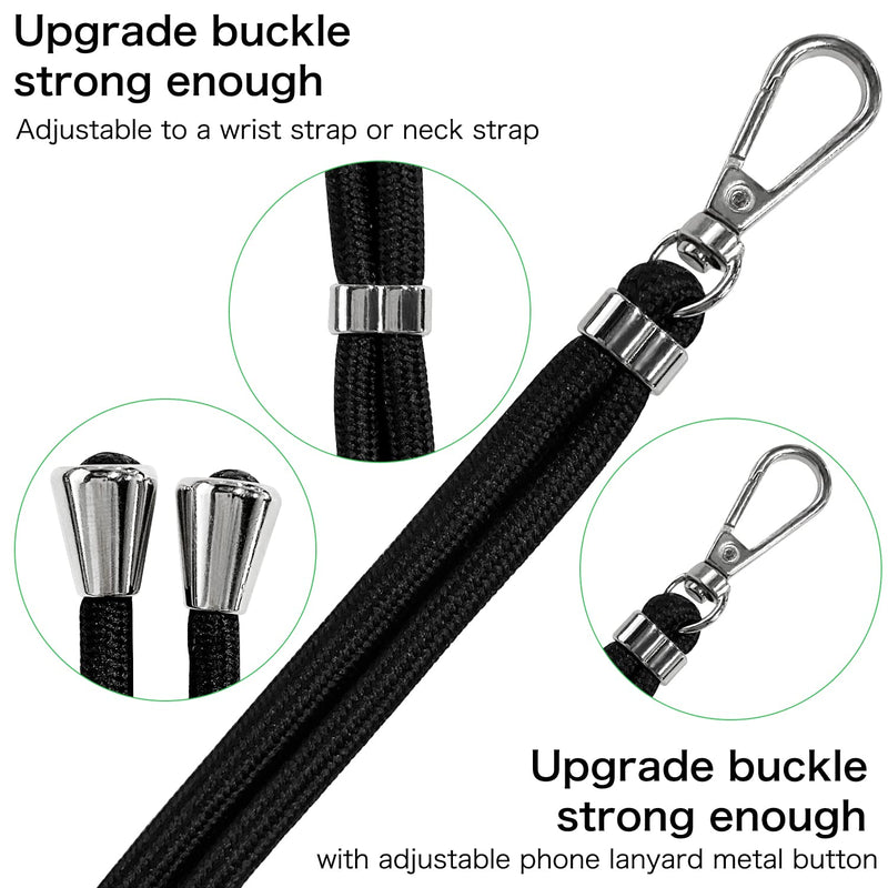 [Australia - AusPower] - Festful Phone Lanyard，Universal Cell Phone Strap with Adjustable Nylon Neck Strap, Phone Tether is Compatible with Most Smartphones with Protective Cases (Black and White 
