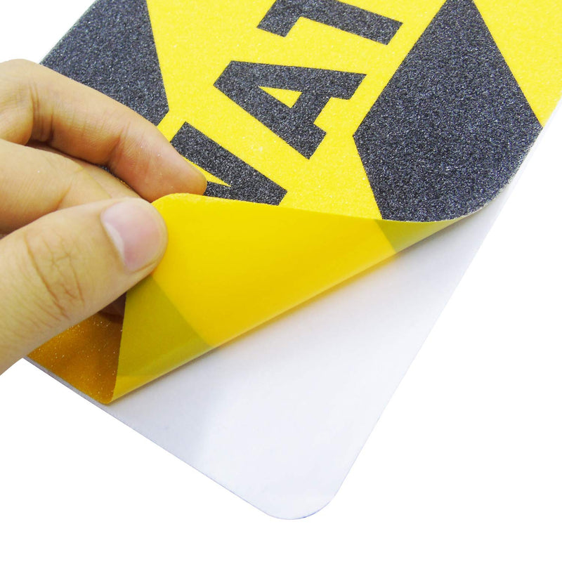 [Australia - AusPower] - 5 Pieces Watch Your Step Warning Sticker Adhesive Tape Anti Slip Abrasive Tape for Workplace Safety Wet Floor Caution, 6 by 24 Inches 
