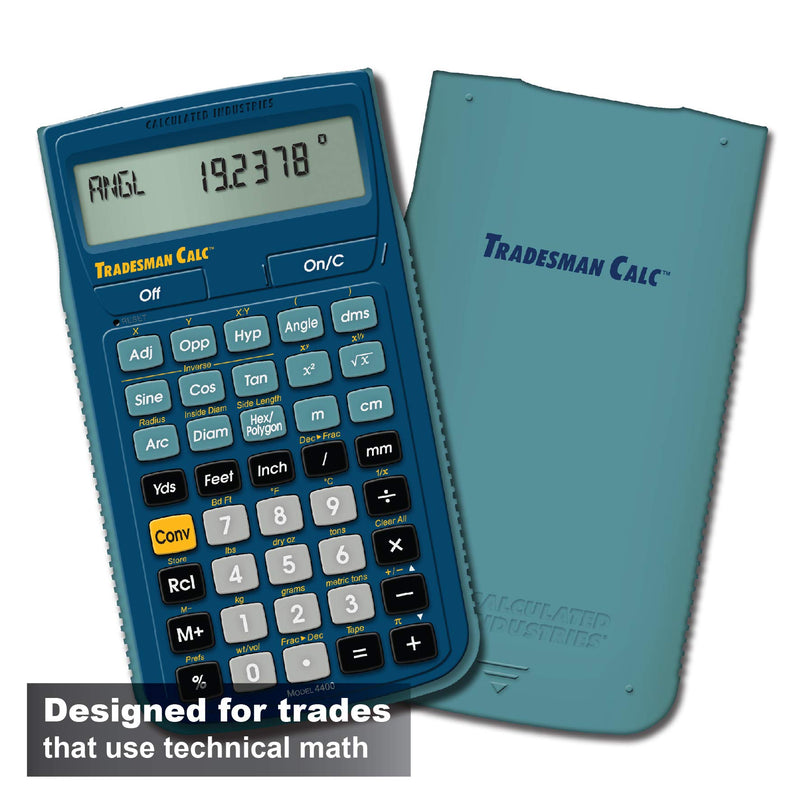 [Australia - AusPower] - Calculated Industries 4400 TradesmanCalc Technical Trades Dimensional Trigonometry and Geometry Math and Conversion Calculator Tool for Tech Students, Welders, Metal Fabricators, Engineers, Draftsmen 