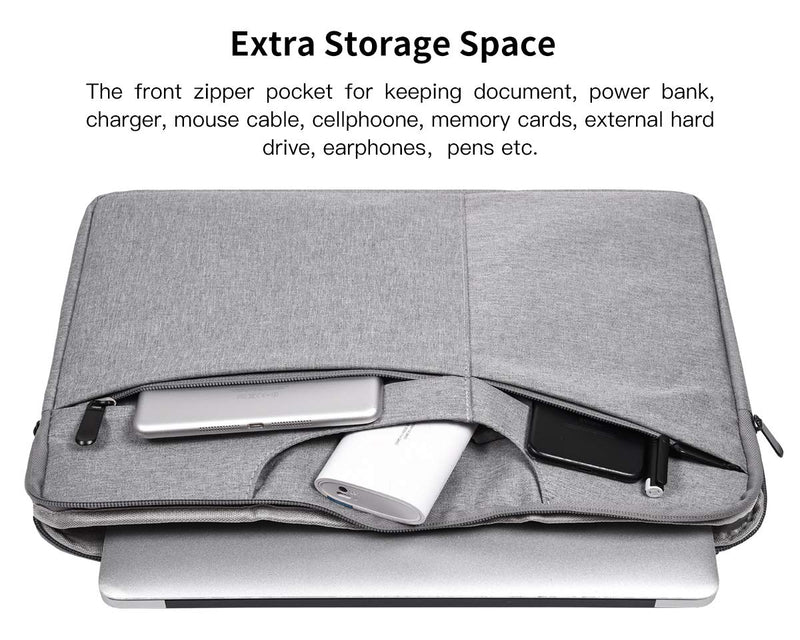 [Australia - AusPower] - 15.6 Inch Laptop Sleeve Case for Acer Aspire E 15, ASUS VivoBook 15.6",Lenovo Ideapad/Lenovo Yoga 710/720/730 15.6,HP Pavilion X360 15.6",MSI GL65 15.6,LG dell HP Acer 15.6" Laptop Carrying Bag,Grey 15.6 Inch Grey 